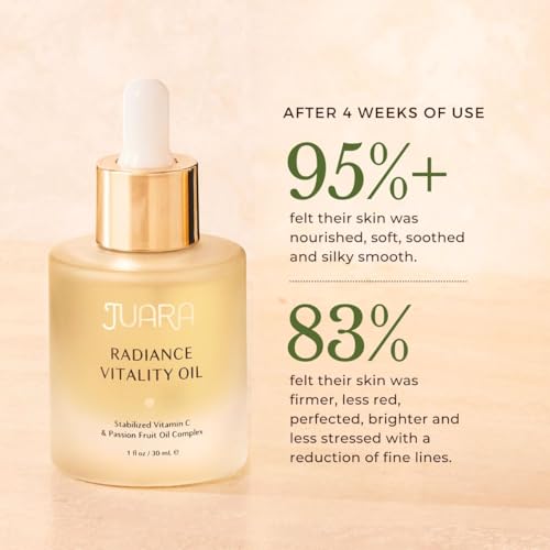 Juara ? Radiance Vitality Oil | Deluxe Moisturizing Facial Treatment for All Skin Types | Anti-Aging Formula | Softens, Brightens, Nourishes, Hydrates | Cruelty Free, Paraben & Sulfate Free | 1 oz.
