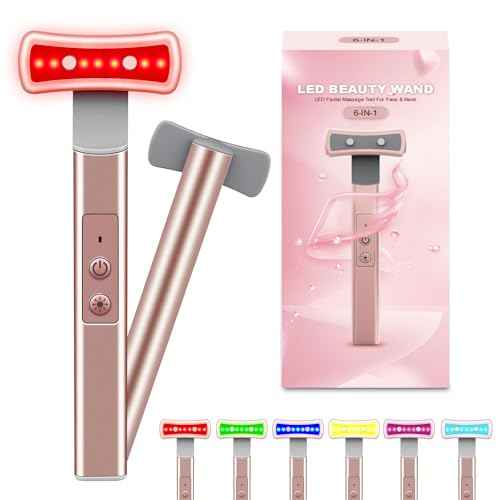 Red Light Therapy for Face, 6 in 1 LED Light Therapy Eye Equipment for Skin,Face Wand with Facial Massager, Skincare Facial Wand,Vibration, Thermal, Microcurrent£¬Portable Beauty Tools