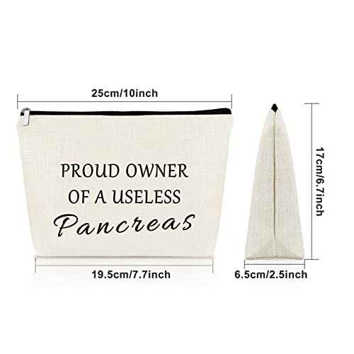 Sazuwu Diabetes Awareness Makeup Bag Cosmetic Organizers Support Gifts for Women Mom Grandma Birthday Christmas Gifts Travel Pouch