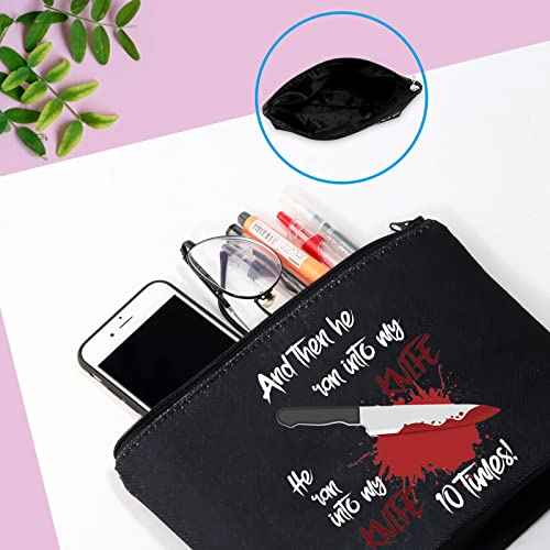 Musical Inspired Gift He Ran Into My Knife 10 Times Makeup Bag for Musical Lovers (Into My Knife Bag)