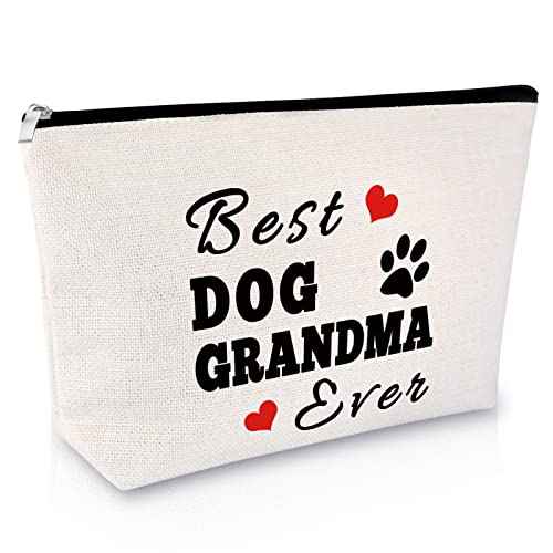 Sfodiary Dog Grandma Gifts Dog Lovers Gift Best Dog Grandma Ever Makeup Bag Pet Owner Rescue Gift Cosmetic Bag Animal Lovers Gift for Women Birthday Mothers Day Gift Travel Cosmetic Pouch