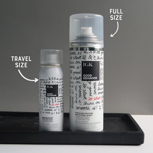 IGK GOOD BEHAVIOR Spirulina Protein Smoothing Spray | Keratin Like Treatment + Frizz Control + Heat Protectant | Vegan + Cruelty Free |