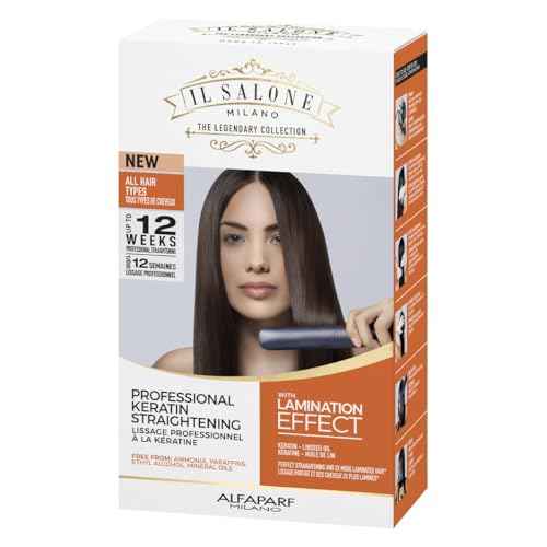 Il Salone Milano At Home Keratin Hair Treatment with Lamination Effect - Hair Smoothing Straightening Kit - Anti-Frizz Treatment for All Hair Types - Heat Protection - Long-Lasting
