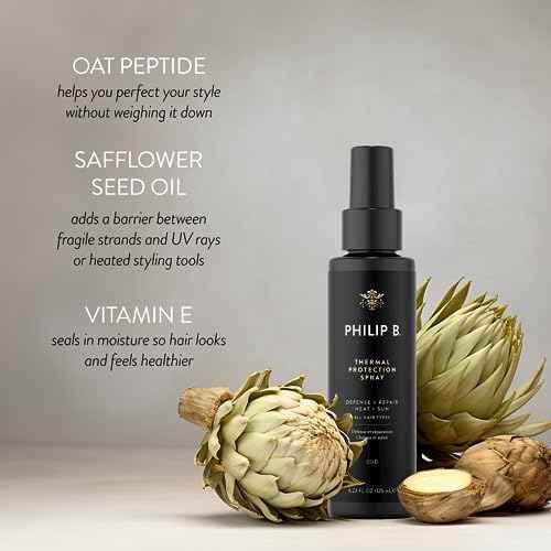 PHILIP B Thermal Protection Spray 4.2 oz. (125 ml) | Plump, Shine & Protect Hair from Heated Hair Tools