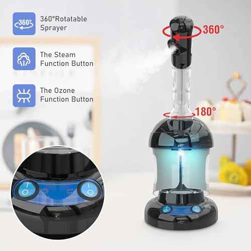 Kingsteam Facial Steamer - Ozone Steamer with Extendable Arm - Professional Nano Ionic Facial Steamer for Deep Cleaning - Portable for Personal Care Use at Home or Salon