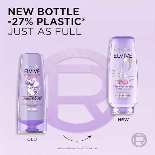 L'Oreal Paris Elvive Hyaluron Plump Hydrating Conditioner for Dehydrated, Dry Hair Infused with Hyaluronic Acid Care Complex, Paraben-Free, 12.6 Fl Oz
