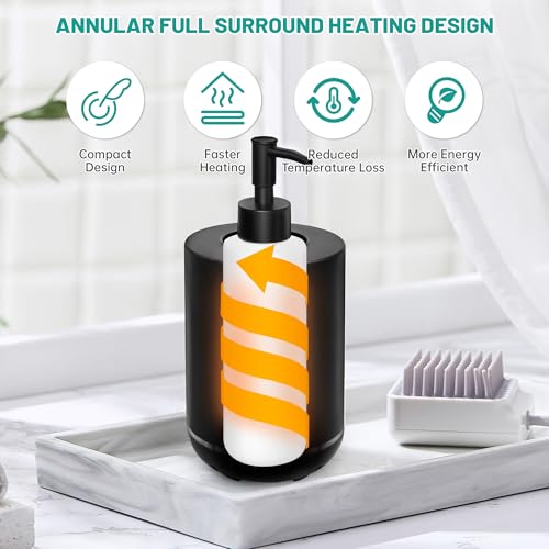 Massage Oil Warmer Bottle Professional Electric Lotion Digital Heater for SPA, Portable Oil Warmer Heated Cream for Beauty Salon Home, with Gradient Atmosphere Lamp, ¡É/¢µ Switchable Display