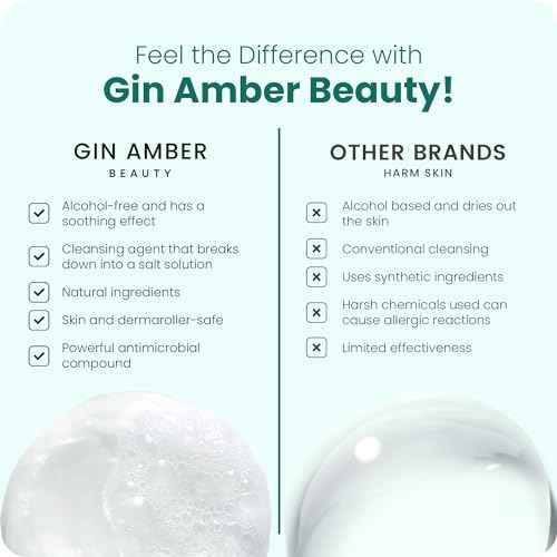 Gin Amber Beauty Natural Foaming Face Wash for Women & Men ? Gentle Facial Cleanser for Skincare Tools & Daily Use - (6 Fl oz - 180 ml)