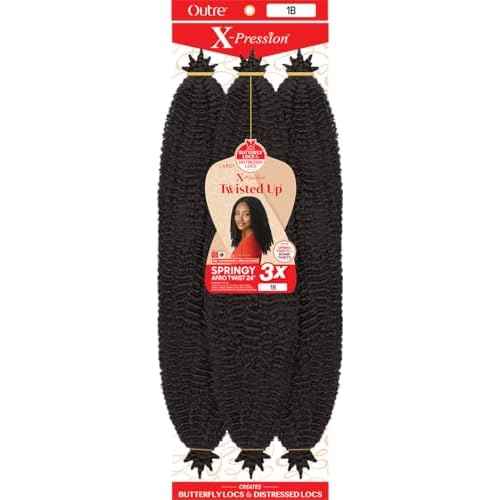 Outre Crochet Braids X-Pression Twisted Up 3X Springy Afro Twist 24" (1-pack, 1B)
