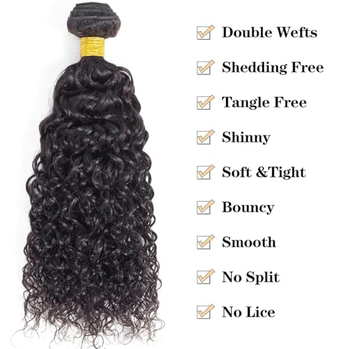 Human Hair Bundles Natural Black Color Jerry Curly Brazilian Unprocessed Virgin Human Hair Quick Weave Extensions (26 28 30 Inch Natural Jerry Curly)