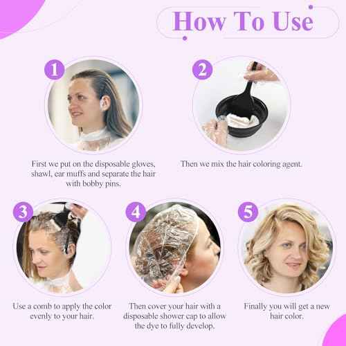 19PCS Hair Dye Kit, Hair Coloring Products with Hair Dye Brush, Collapsible Bowl, Clips, Ear Muffs, Disposable Gloves, Scarf, Shower Cap