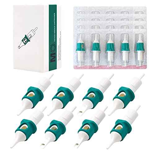 Tattoo Cartridge Needles 40Pcs Disposable Standard Tattoo Needles Kit Mixed Size Tattoo Cartridges with Membrane and Finger Ledge 1003RL 1205RL 1207RL 1209RL 1207RS 1209RM 1215RM 1211M1