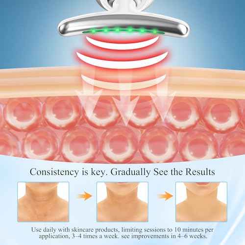 Red Light Therapy for Face and Neck, Facial & Neck Massager Tool, Face Lift, Reduce Fine Lines & Double Chin, Neck Tightening, True Beauty Glow Facial Massager - at Home Skin Care Sculpting Tool