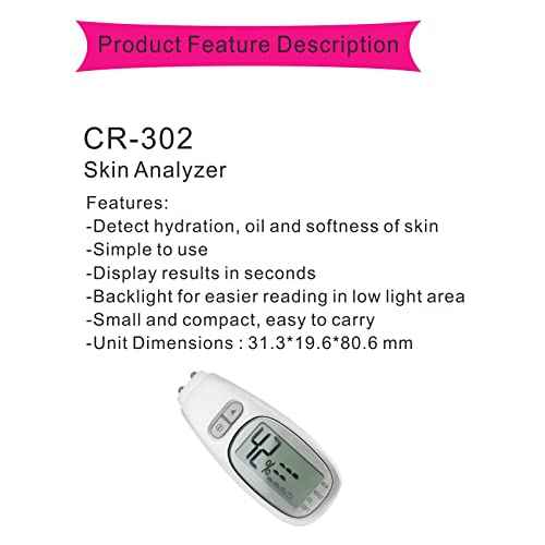 Skin Detector Moisture Tester Skin Diagnosis Analyzer Portable Mini Skin Analyzing Device For Skin Care With Backlit Digital Skin Detector Moisture Tester