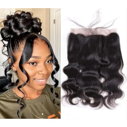 360 Closure Human Hair HD Transparent Full Lace Frontal Pre Plucked With Baby Hair Natural Hairline Bleachable Knot Free Part Raw Brazilian Unprocessed Natural Color 20 Inch