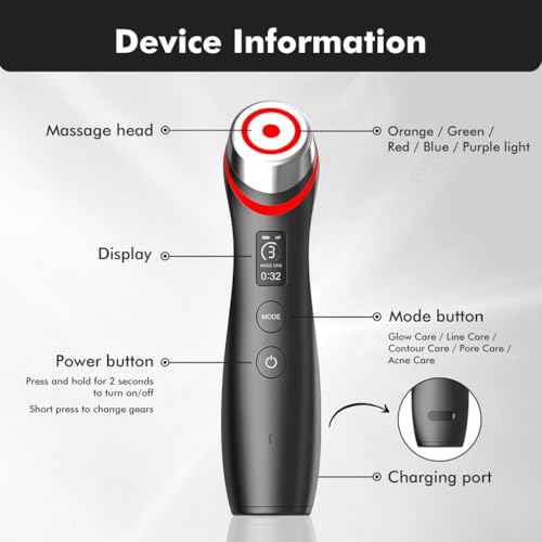 Upgraded Version | 6-in-1 Real Glass Glow Device | Looking Glass Skin with Enhanced Absorption, Radiance, Elasticity, Pore Care | LED Anti-Wrinkle Device | Skin Care Firming, Toning