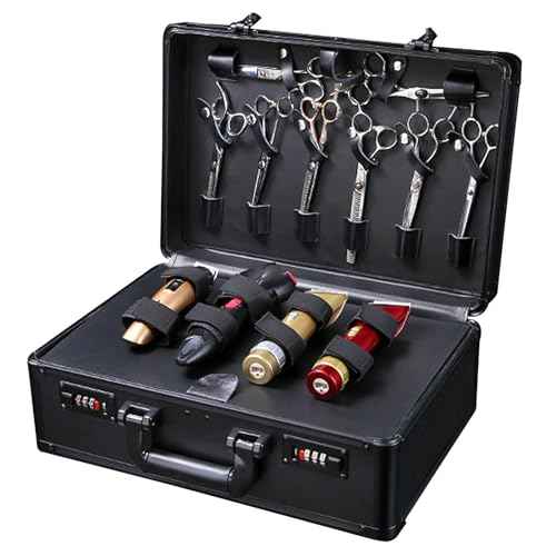 Barber Accessories Case,15.74" x 12.2" x 6.3"Barber Case Portable Barber Carrying Cases,Hair Scissors Clippers Trimmer Organizer for Hairdressers,Hairstylists (Black)