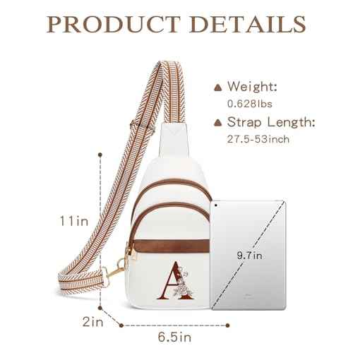 Christmas Birthday Gifts for Women Mom Wife Crossbody Bags Sling Bag Fanny Packs for Women with Initial Chest Bag