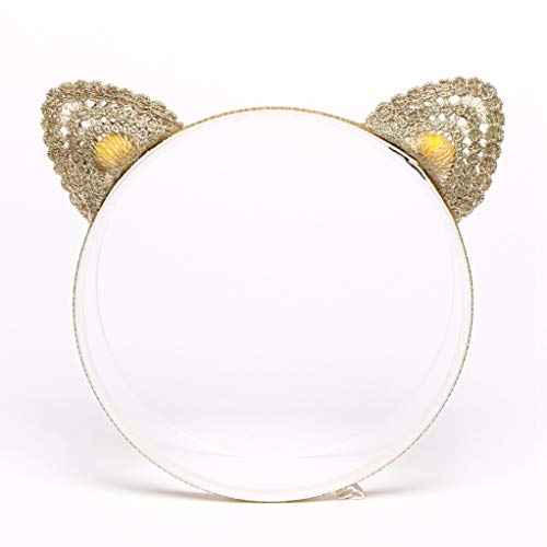 100% Handmade Hand Embroidery Lace Cat Ears Girl Headbands Cute Ears Elastic Hair Clip Hair Accessories