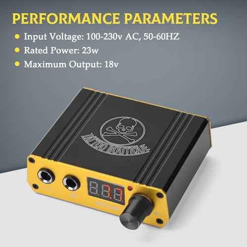 Tattoo Power Supply, ATOMUS LCD Mini Digital Rotary Tattoo Machine Gun Power Supply with RCA Foot Pedal Connection Port