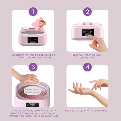 EasyinBeauty Paraffin Wax Machine for Hand and Feet, Touchscreen 3000ml Paraffin Wax Warmer with 6 Packs Rose Wax (2.64 lbs), Paraffin Hot Wax Spa for Therapy, Paraffin Bath for Smooth & Soft Skin