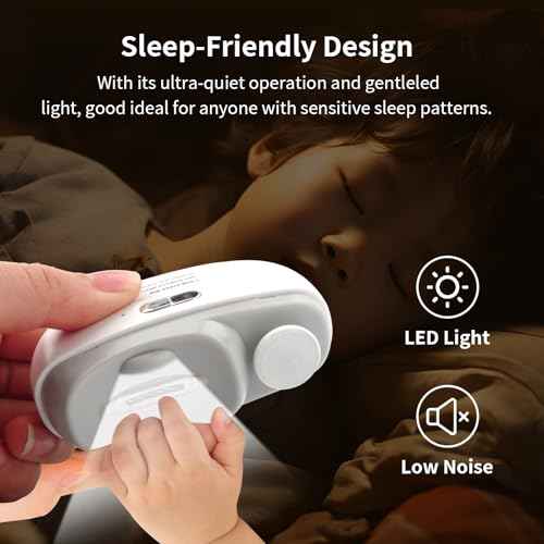 Electric Nail Clipper for Senior and Baby - 3in1 Baby Nail Trimmer Electric for Finger, Automatic Electric Nail Clipper with Polishing, Gift for Adult White