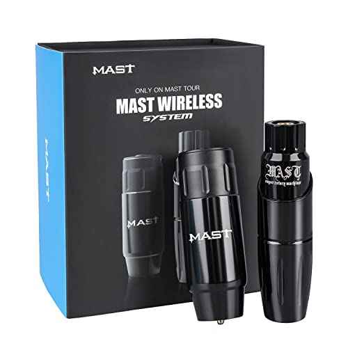 Mast Tour Cordless Tattoo Pen Machine Kit, Professional Rotary Cartridges Tattoo Gun, Replacement Tattoo Battery Power Supply QP-001
