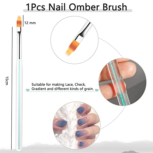 BQAN 5pc Nail Art Brush Set - Ombre, Design, UV Gel, Professional Nail Art Brushes