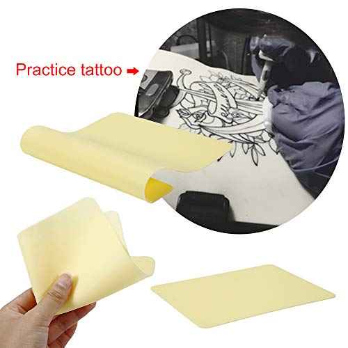 Tattoo Practice Skin - Autdor 10Pcs Blank Tattoo Practice Skin Double Sides 8x6x0.05" Tattoo Fake Skin Thin Soft Silicone Pads Microblading Eyebrow Practice Skin for Tattoo Skin Practice Kit