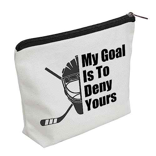 WZJHCL Ice Field Hockey Lover Travel Bag My Goal Is To Deny Yours Hockey Player Lover Player Goalie Survival Kit Hockey Goalie Gift (Deny Yours)