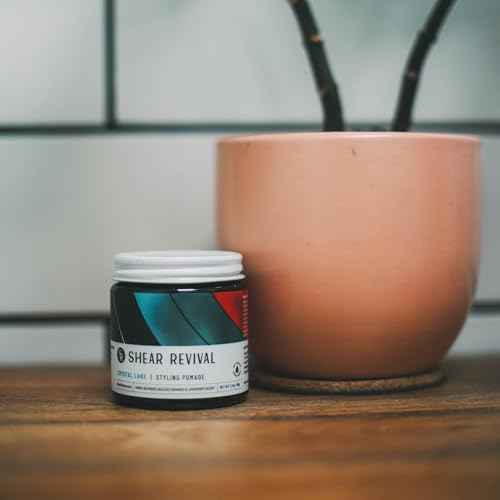 Shear Revival Crystal Lake Cream Pomade | Men's Hair Styling Medium Hold | Natural Finish Infused with Aloe Leaf Juice, Carnauba Wax, Mango Butter, Deeply Conditions Hair & Scalp & Hydrates 3.4oz