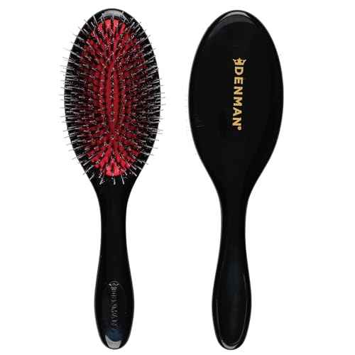 Denman Boar Bristle Hair Brush ? Smoothing & Shine Enhancing for Slick Back Styles, Curl Defining & Detangling. Hairbrush with Natural Bristles for all Hair Types for Women & Men