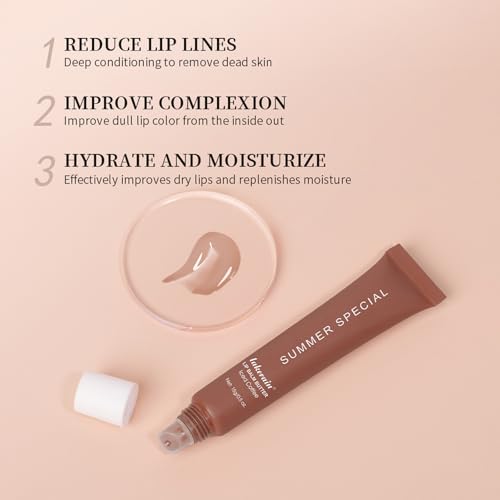 Lip Balm, Lip Butter Balm for Hydration Shine, Mini Neutrals Lip Butter Balm Set Lip Care Prouct, Moisturizing Tinted Lip Balm Gloss Hydrating Lip Oil for Women (3PCS)
