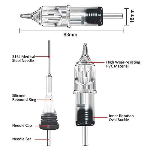 Tattoo Cartridge Needles - Autdor 100Pcs Mixed Tattoo Needles Cartridge Round Liner Shader Flat Magnum 3RL 5RL 7RL 9RL 3RS 5RS 7RS 9RS 5M1 7M1 for Tattoo Supplies Tattoo Kit Tattoo Machine