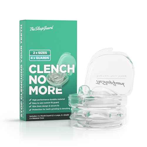 TheSleepGuard Mouth Guard for Clenching Teeth at Night [Pack of 4, Small & Large Sizes] ? Custom Night Guards for Teeth Grinding ? Nighttime Protection During Sleep for Men and Women