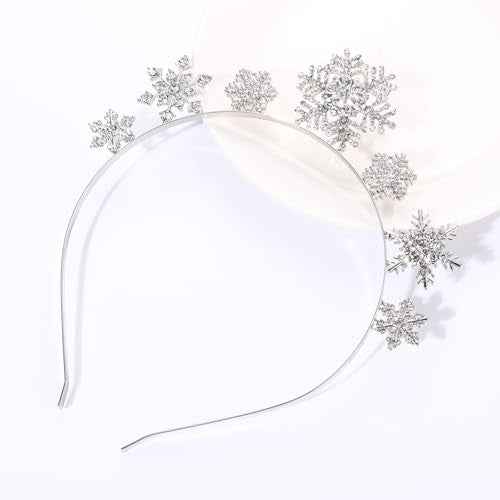 Snowflake Headband Holiday Christmas Headband for Women Sparkling Rhinestone Crystal Snowflake Hairband Tiara Winter Holiday Accessories Festive Party Favors Gifts (A - Snowflake 2)