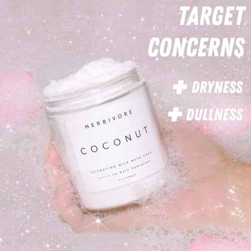 HERBIVORE Coconut Milk Bath Soak | Deeply Hydrating + Skin Softening, Soothing Light Coconut Scent, Vegan, Plant-Based