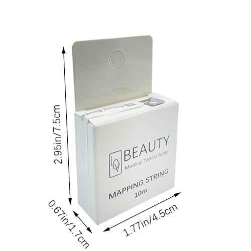 Pre-Inked Brow Mapping String for Microblading Eyebrow Marker Thread Tattoo PMU Microblading string Measuring Tool for Marking Symmetrical Eyebrows (white Pre-Inked (1 Pack))