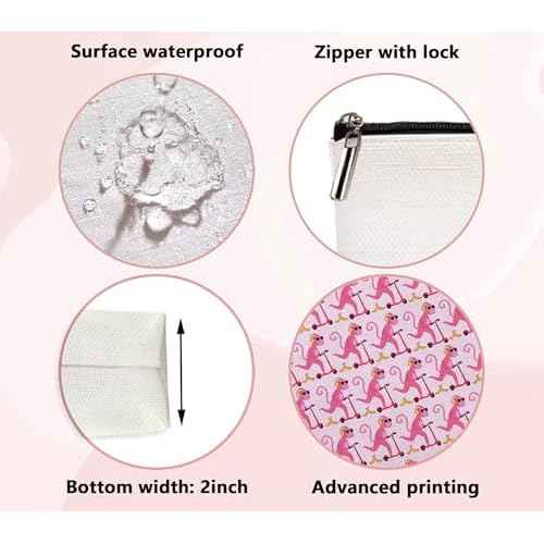Preppy Stuff, Pink Preppy Makeup Bag Gifts for Women Girls Monkey Lovers Friend Daughter Sister Birthday Graduation Mother's Day Christmas Cosmetic Bag Travel Pouch