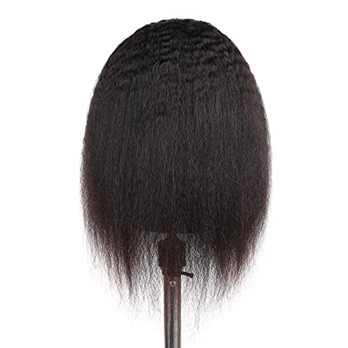 huarisi Kinky Straight Wigs U Part Human Hair Short Yaki Straight Wig for Black Women 9A Brazilian Hair Wigs 150 Density Upart Wig without Lace Easy to Install 14 inch