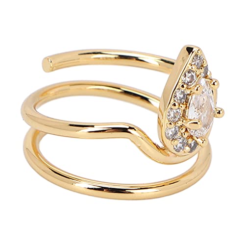 Nail Rings, Rhinestone Nail Rings Nail Art Fingernail Rings Fingernail Opening Ring Nail Decoration Finger Tip Rings Jewelry Fingernail Protective Cover Nail Accessories for Parties Wedding(3054 Gold)