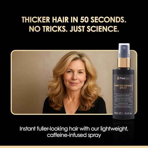 ThickTails Instant Hair Thickening Spray for Women & Men | Boosts Volume, Fuller-Looking Hair in Seconds | Sulphate-Free, Caffeine & Keratin Infused Pre-Styler | Lightweight, No Residue, 3.4 fl.oz