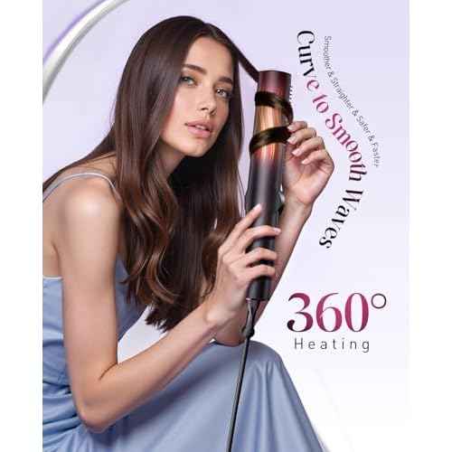 Hair Straightener Brush for Women: Negative Ionic 3-in-1 Curling & Straightening Brush, Ceramic Hot Comb with 15 Temps for Hair Styling