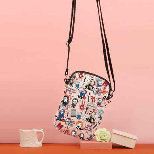 TSOTMO Horror Movie Horror Characters A Real Man Will Chase After You Makeup Bag Funny Halloween Scary Halloween Movie Gift (A Real Man CR)
