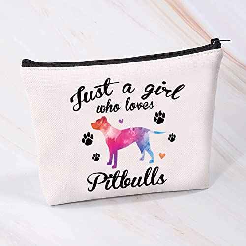 MBMSO Pitbull Gifts for Pitbull Lovers Just a Girl Who Loves Pitbulls Tote Bag Dog Lover Owner Gifts Shoulder Shopping Bag