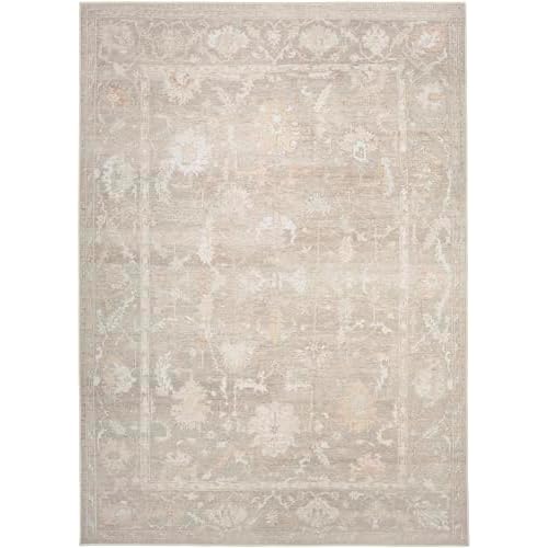 Nourison Home Vintage Washables Grey 4' x 6' Area Rug - Easy Clean, Non Shedding, Bed Room, Living Room, Dining Room, Kitchen (4' x 6')