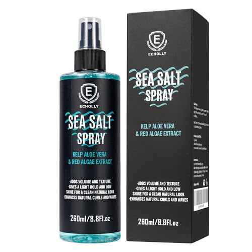 Sea Salt Spray for Men & Women-Volumizing & Textuirzing With Kelp,Aloe Vera & Red Algae Extract-Matte Finish Lightweight for Natural Beach Waves,8.8Oz/260ML