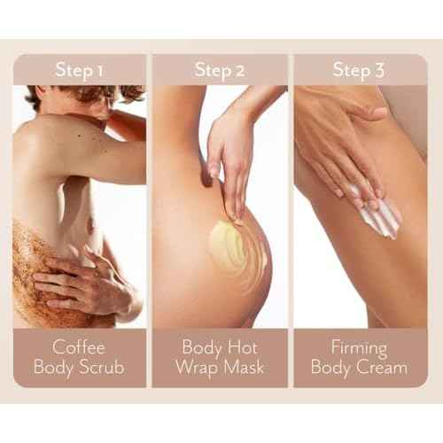 THE ACT Body Spa Gift Set ? Firming Body Cream - Body Wrap Mask - Coffee Scrub ? Gift Box for Women Daughter Mom Wife ? Luxury Skincare - Self Care Basket Birthday Mother¡¯s Day - Relaxation & Wellness