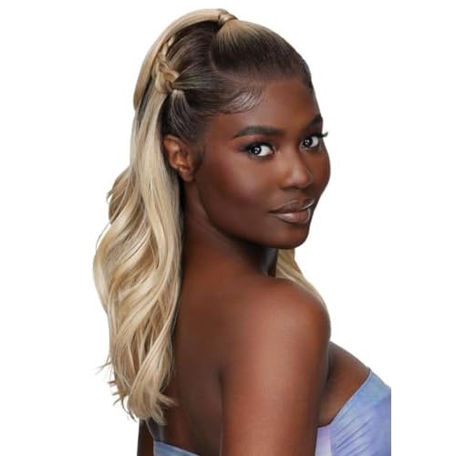 Outre Airtied 100% Fully Hand-Tied Wig - Human Hair Blend - Loose Body Wave 18" (DRFF CHOCOLATE TOFFEE)