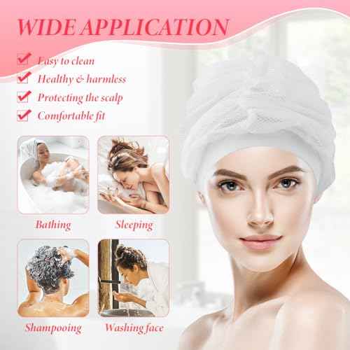 Net Plopping Cap for Drying Curly Hair,Diffuser Cap for Curly Hair,Djustable Net Hairs Plopping Bonnet Curlys Hairs Bonnet Nets Ploppings Caps for Fast Drying (White,Size:45x30cm/17.72 x 11.81inch)
